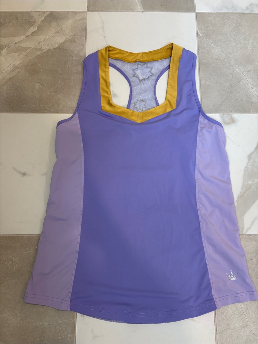 Womenโs Jasmine Athletic Tank with Gold Trim